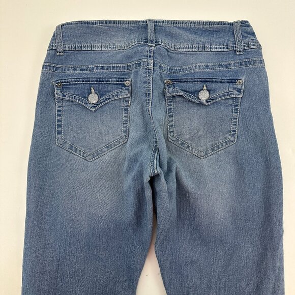 Faded Glory Bootcut Distressed Women's size 8 Medium Blue Denim jeans   Great Co - Picture 4 of 4